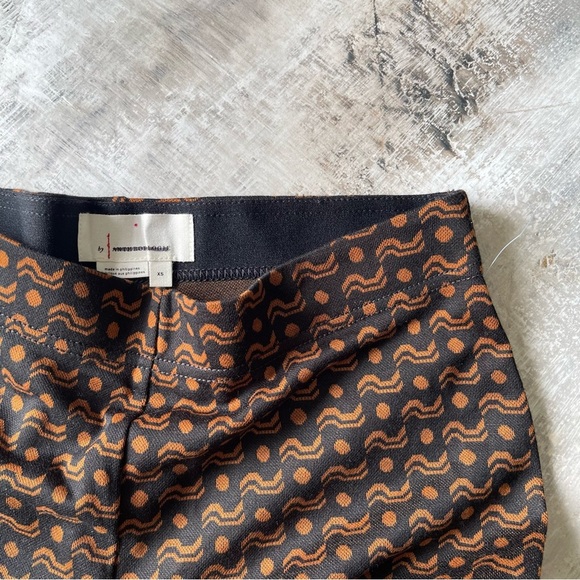 Anthropologie Sabine pull on flare pants size XS brown print NWOT - Picture 1 of 6